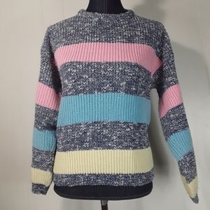 Vintage 80s striped Adele knitwear sweater size small made in USA